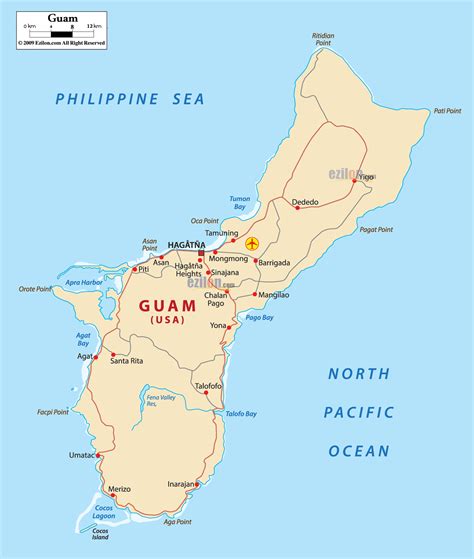 Detailed Political Map Of Guam And Ezilon Maps