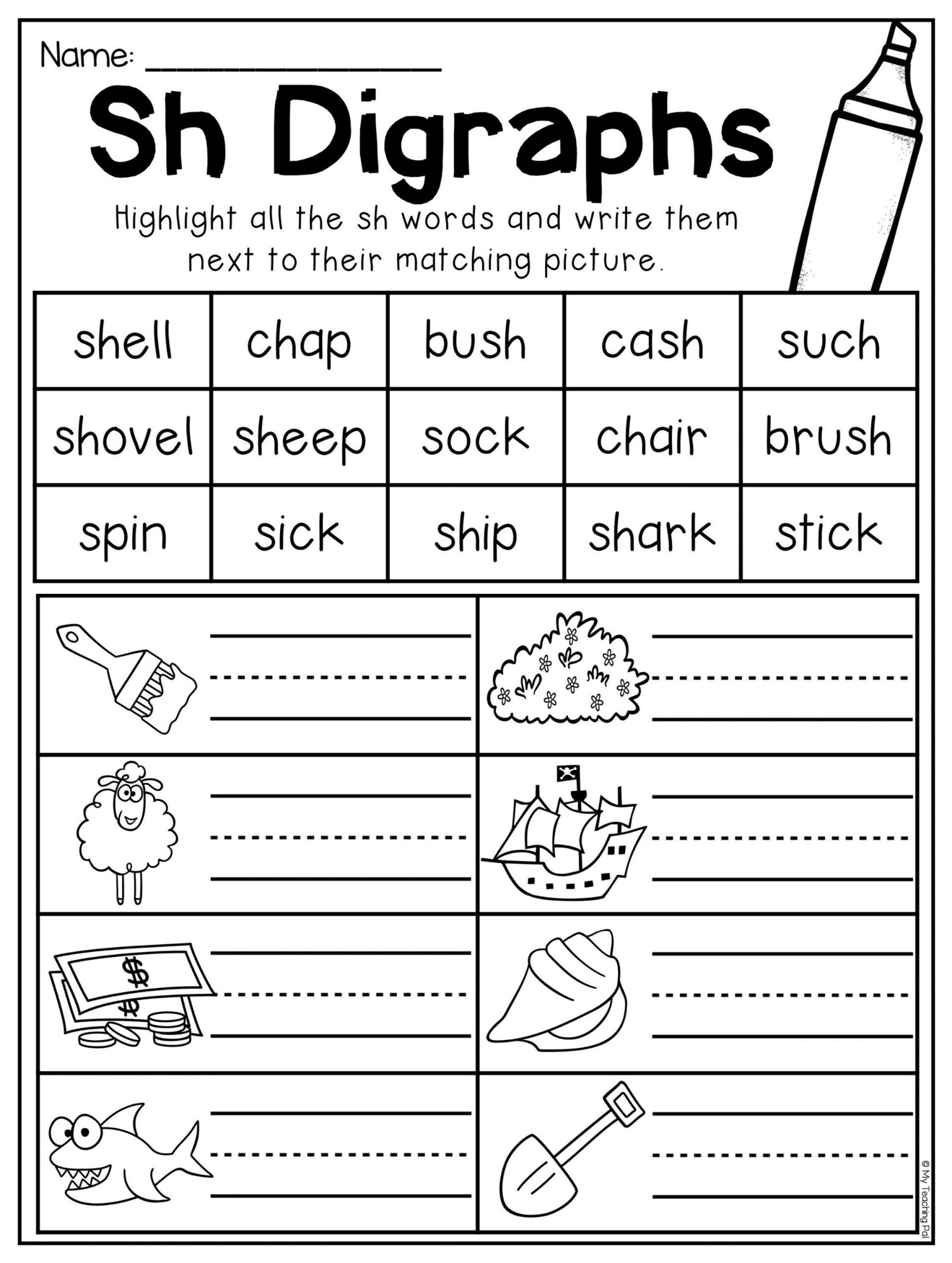 Digraphs Phonics Worksheets Centers Ch Sh Th Ph Wh Bundle Made