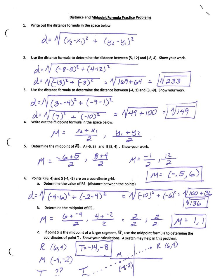 Distance Formula Guided Notes And Practice Worksheet By Acute Geometry