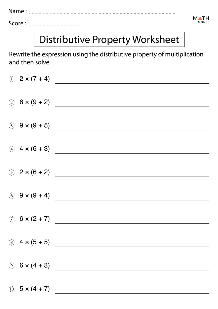 Mastering Distributive Properties: Multiplication Worksheet Guide