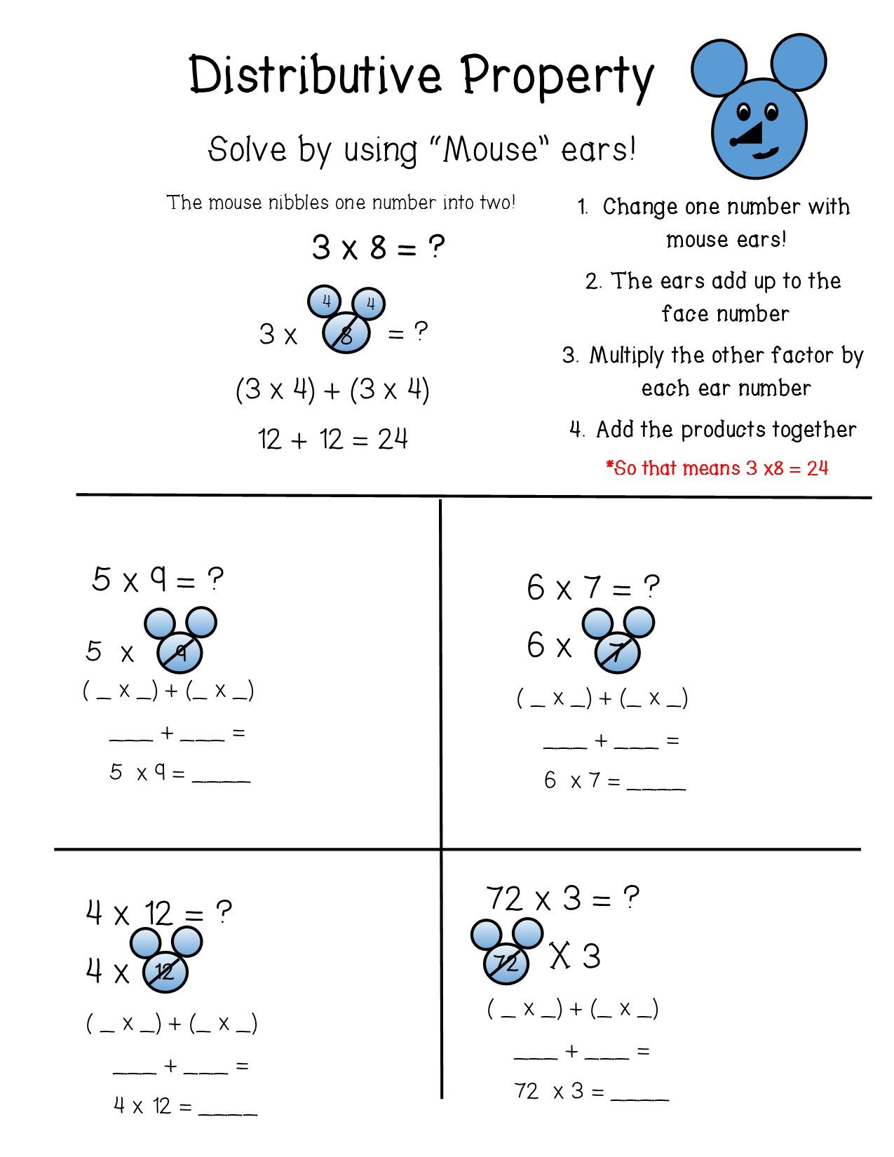 5 Engaging Worksheets for Distributive Multiplication