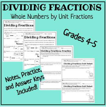 Divide Whole Numbers By Unit Fractions Notes And Practice By Friendly