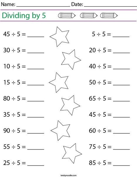 Dividing By 3 Division Math Worksheets With 6 Different Styles To