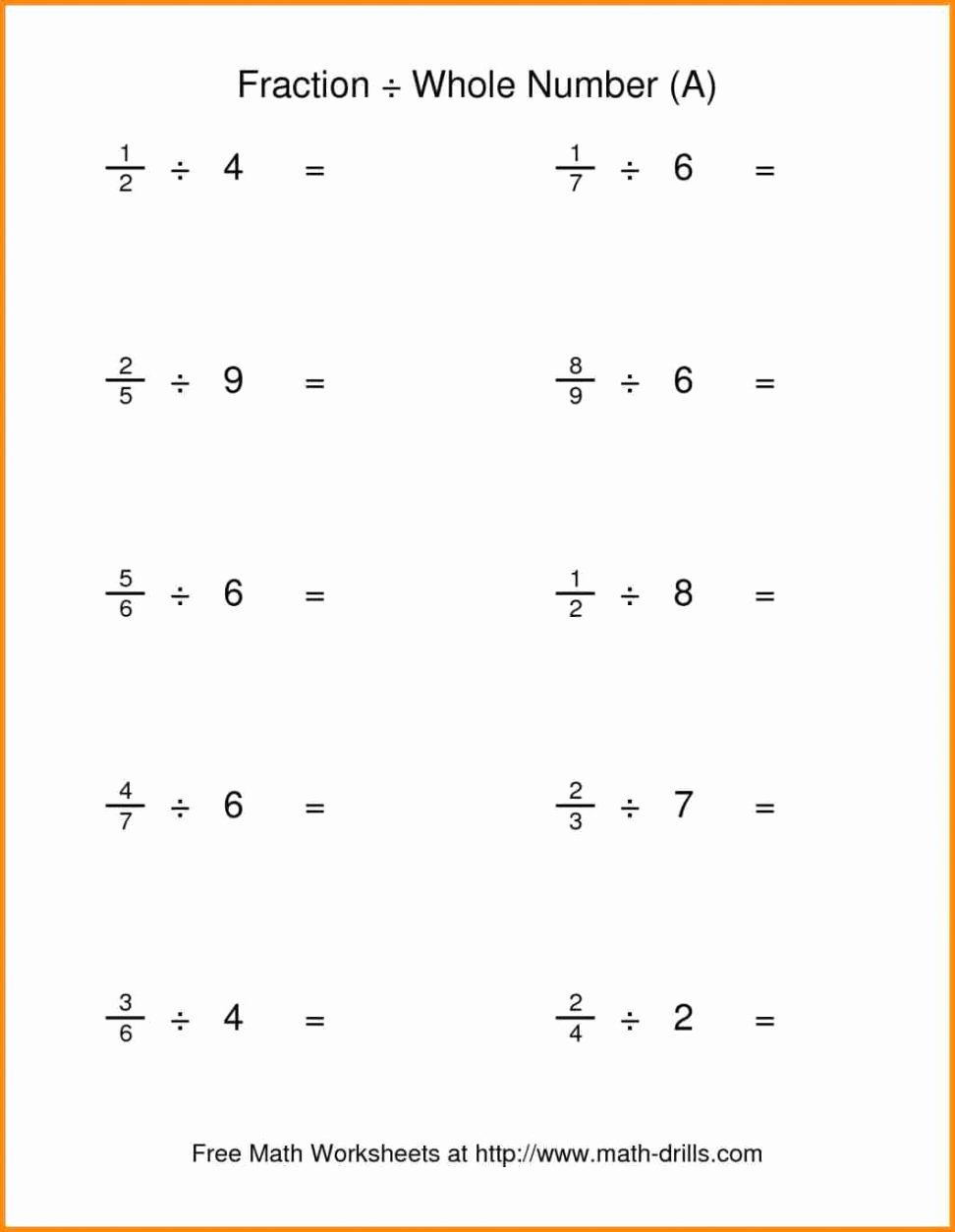 Dividing Fraction By Whole Number Worksheet Printable Word Searches