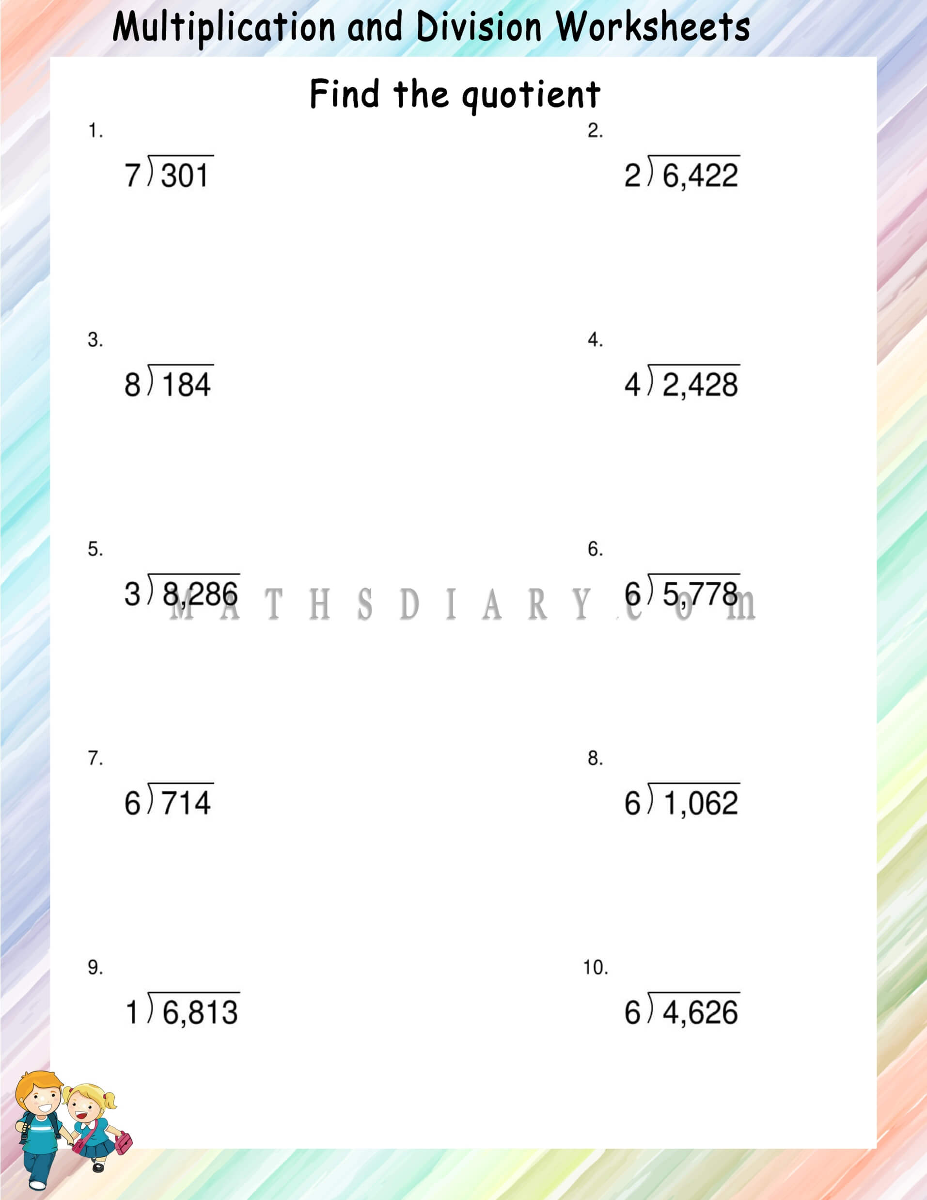 Division Long Division Free Printable Worksheets Worksheetfun