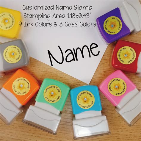 Diy Stamp With Self Oil Ink Customized For Name Logo Cute Image School Name Customized Stamp For