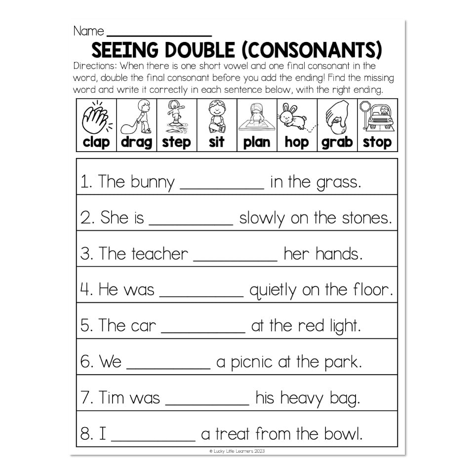 Double Consonant Worksheets 2Nd Grade Worksheets Master