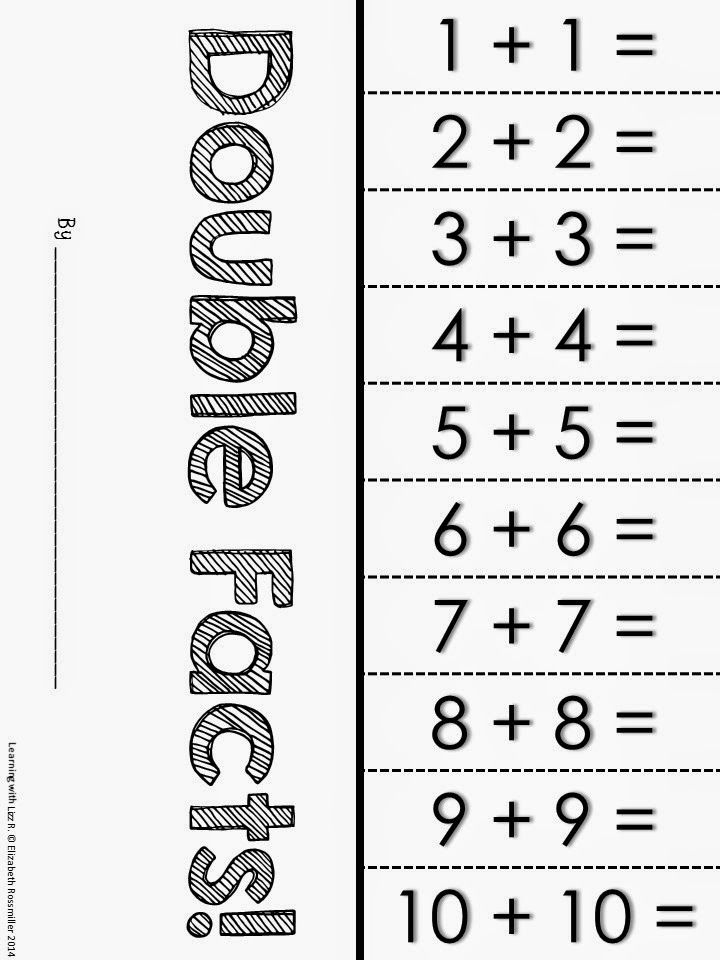 Doubles Math Facts Worksheet