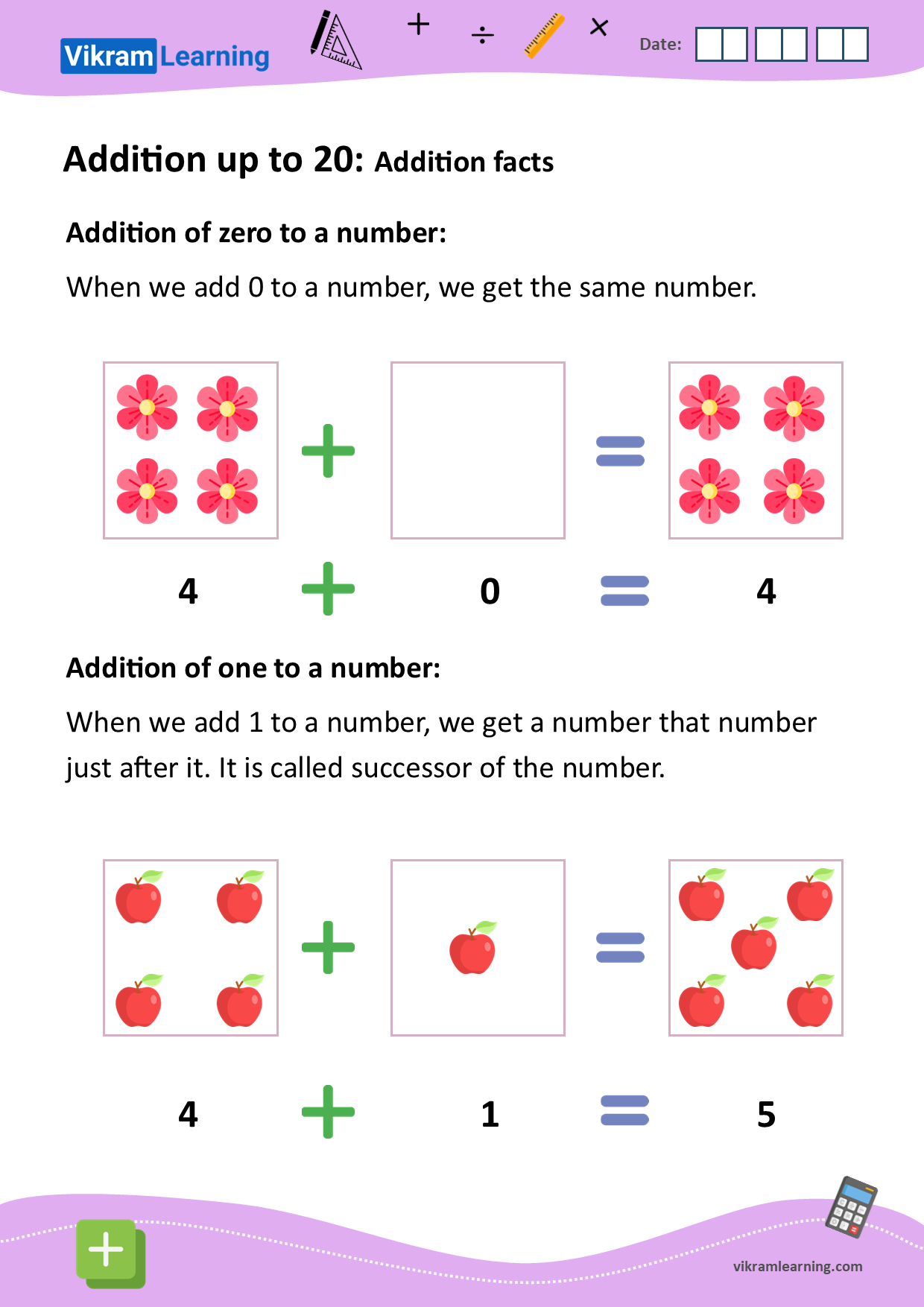 Download Addition Facts Worksheets Vikramlearning Com