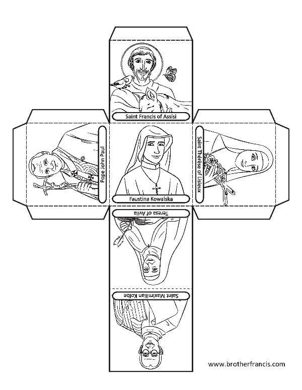 Download And Print Saint Cube Activity All Saints Day Christian Activities Saints For Kids