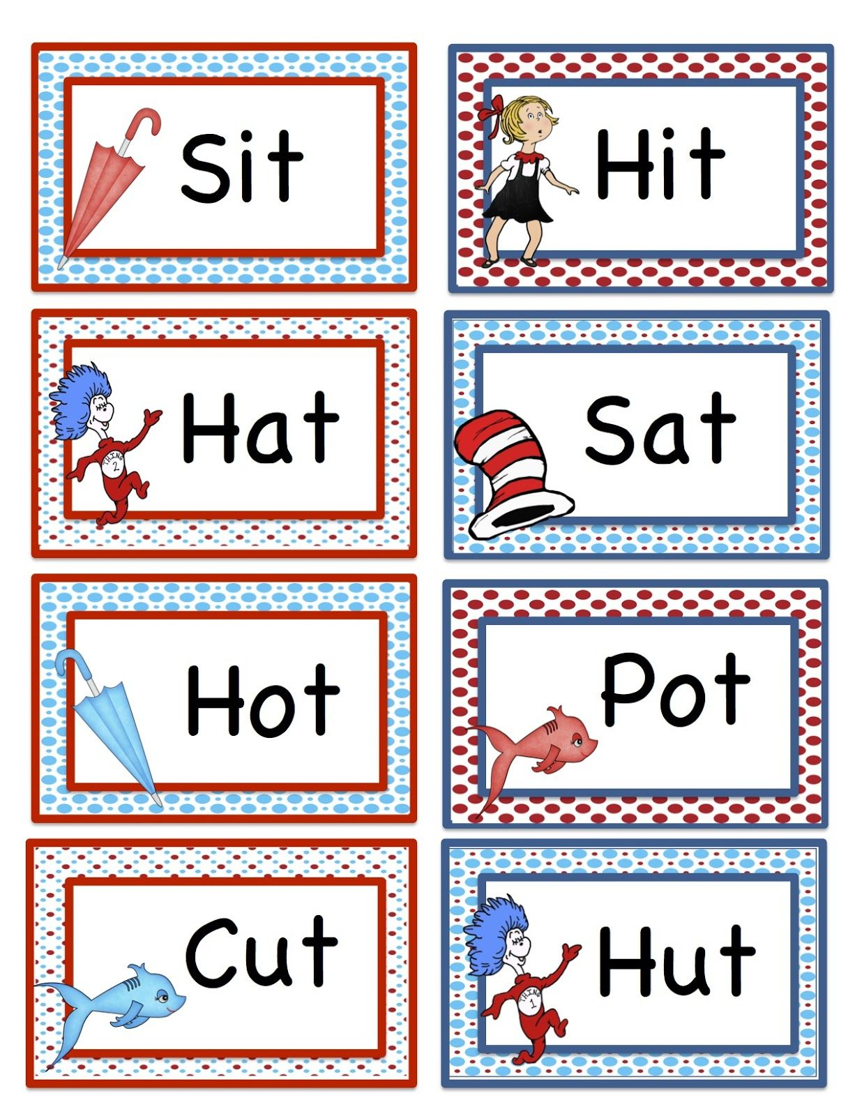 Dr Seuss Rhyme Activities For Kids