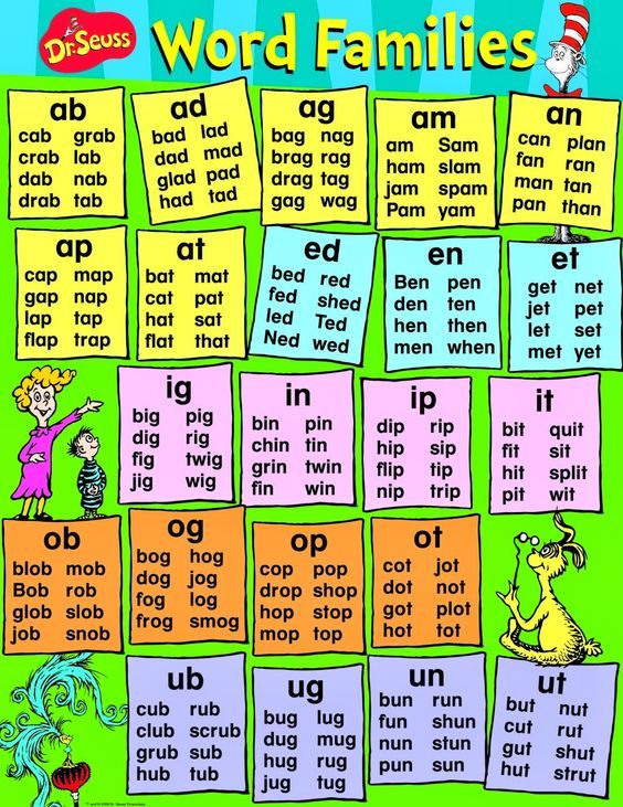 Dr Seuss Rhyming Words List