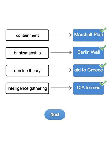 Drag The Tiles To The Boxes To Form Correct Pairs Match Each Us Cold War Strategy To The Event