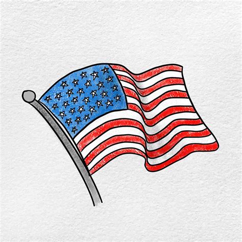 Draw The American Flag Helloartsy