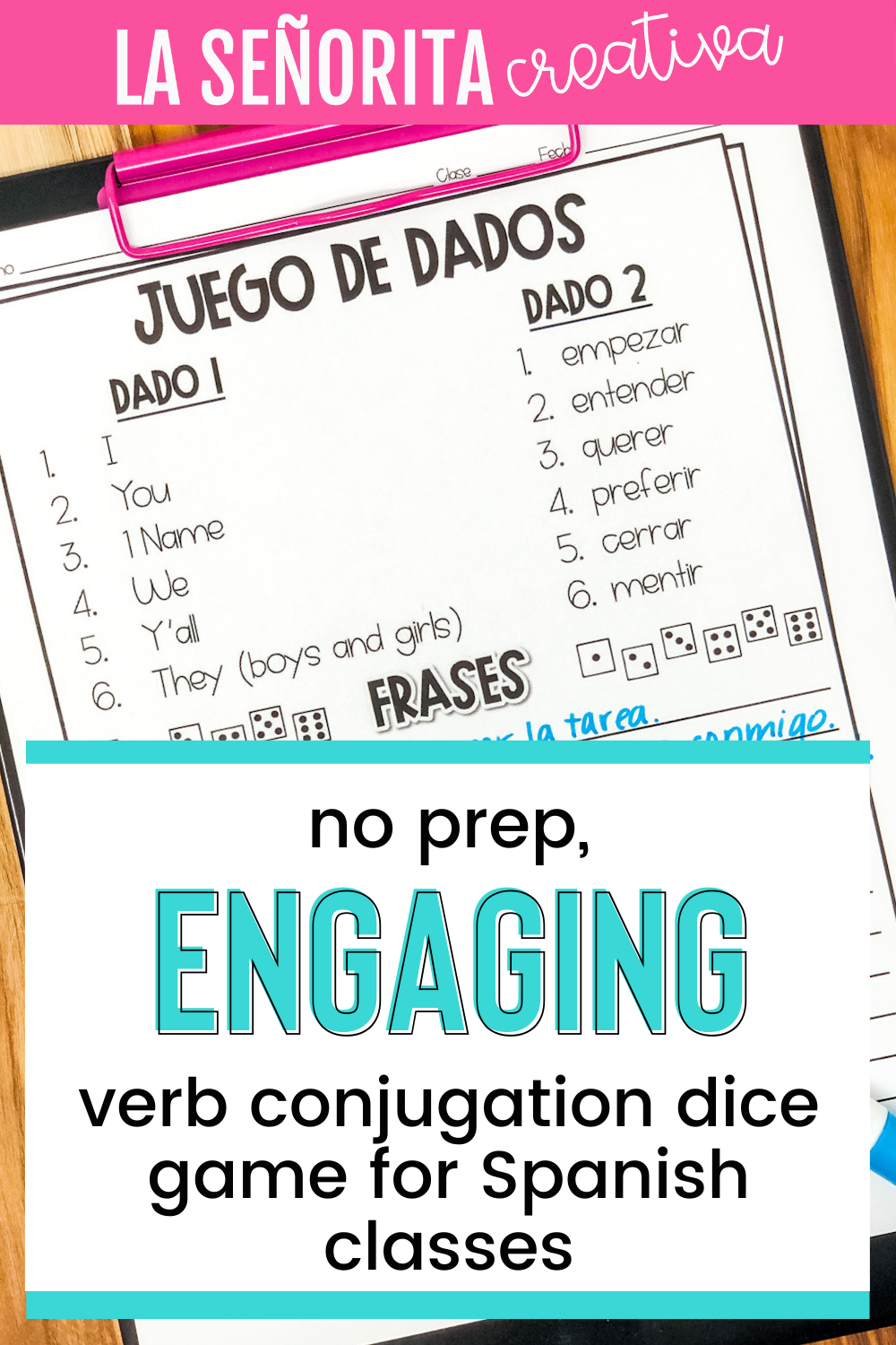 E To Ie Stem Changing Verbs Conjugation Dice Activity By Senorita Creativa