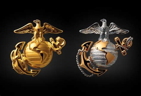 Eagle Globe And Anchor Enlisted And Officer Devices Usmc Ega