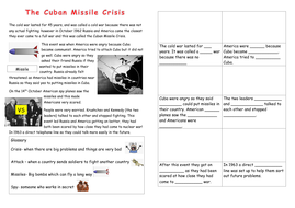 Eal Sen Lower Ability Cuban Missile Crisis Worksheet By Kahlonsworkshop