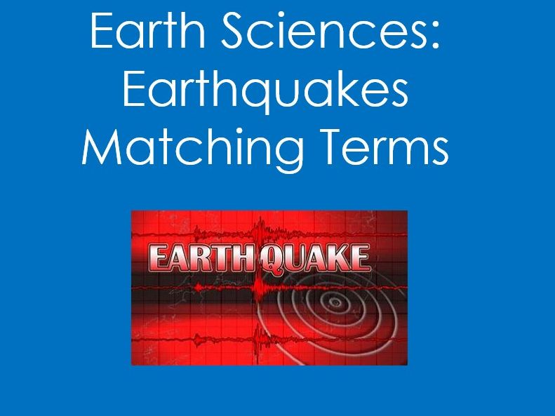 Earth Science Earthquake Key Terms Worksheet Teaching Resources