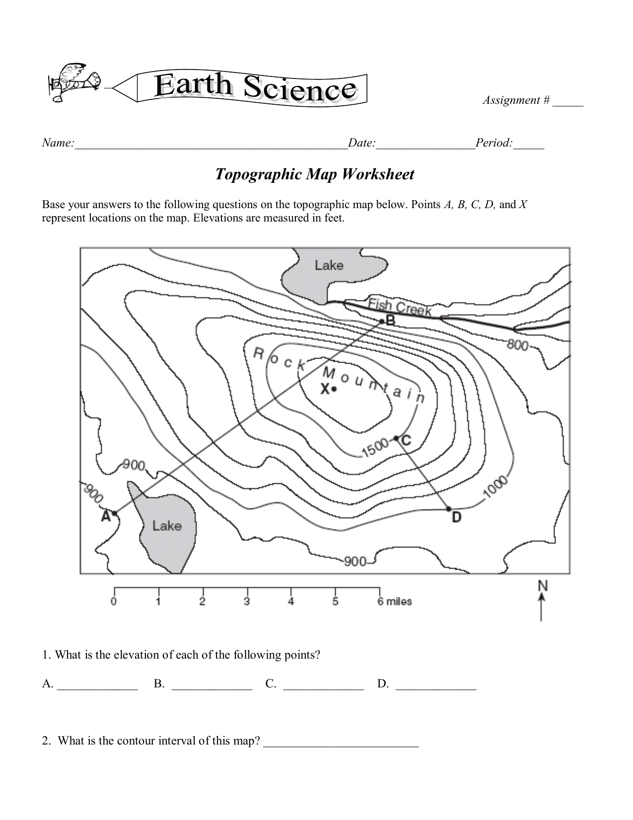 Topographic Map Mastery: Earth Science Worksheet Guide