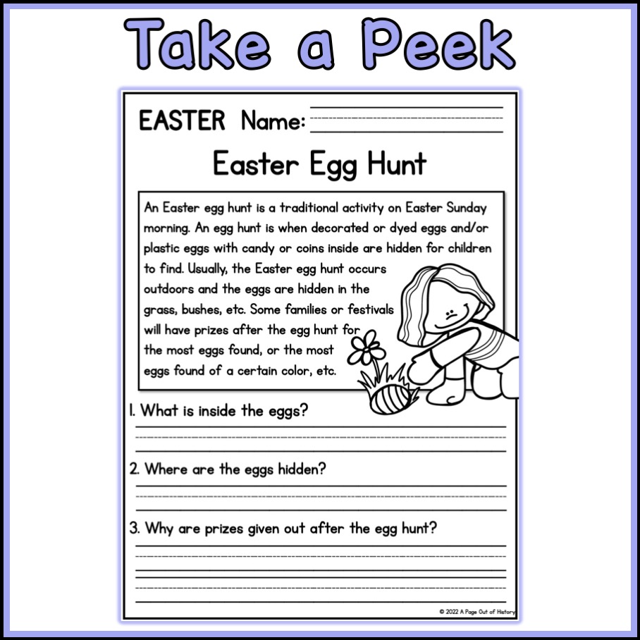 Easter Reading Comprehension 5Th Grade Josephine Wilson S Reading