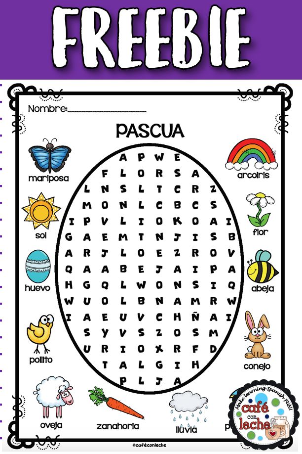 Free Easter Spanish Worksheets for Language Learners