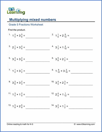 Easy Mixed Number Multiplication Worksheets