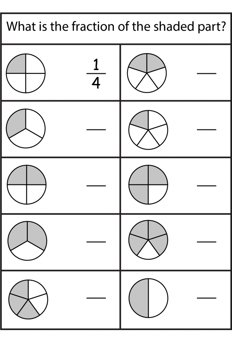 Easy To Hard Fraction Worksheets For Kids Learning Printable Fraction Review Worksheet Dorky