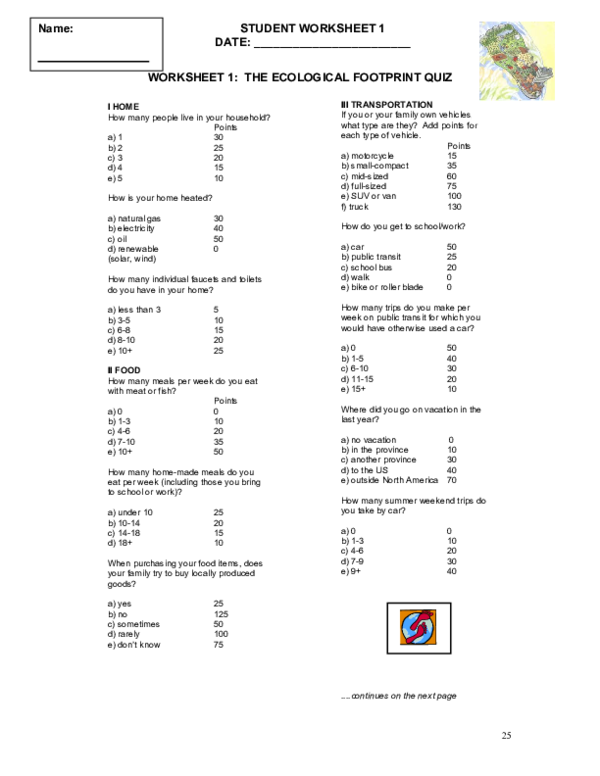 Ecological Footprint Esl Worksheet By Htunde