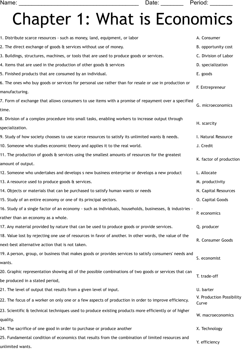 Economics Chapter 5 Worksheet Answers How To Excel In Your Assignments