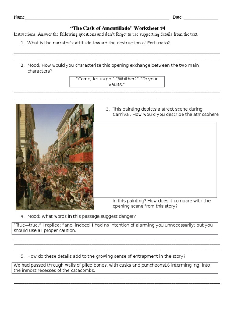 Edgar Allan Poe Worksheet 4 Pdf