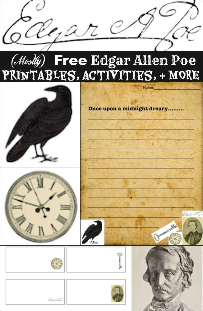 Edgar Allan Poe Worksheets Printable Activities Printable