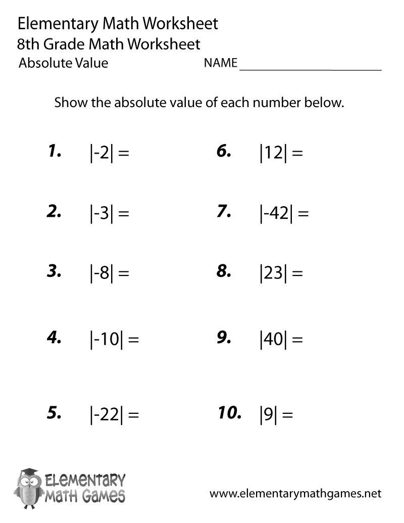 Eighth Grade Math Practice Worksheet Free Printable Educational Worksheet