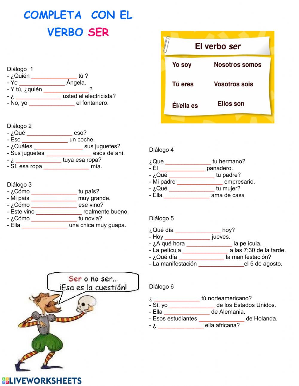 5 Essential Tips for Mastering El Verbo Ser Worksheet