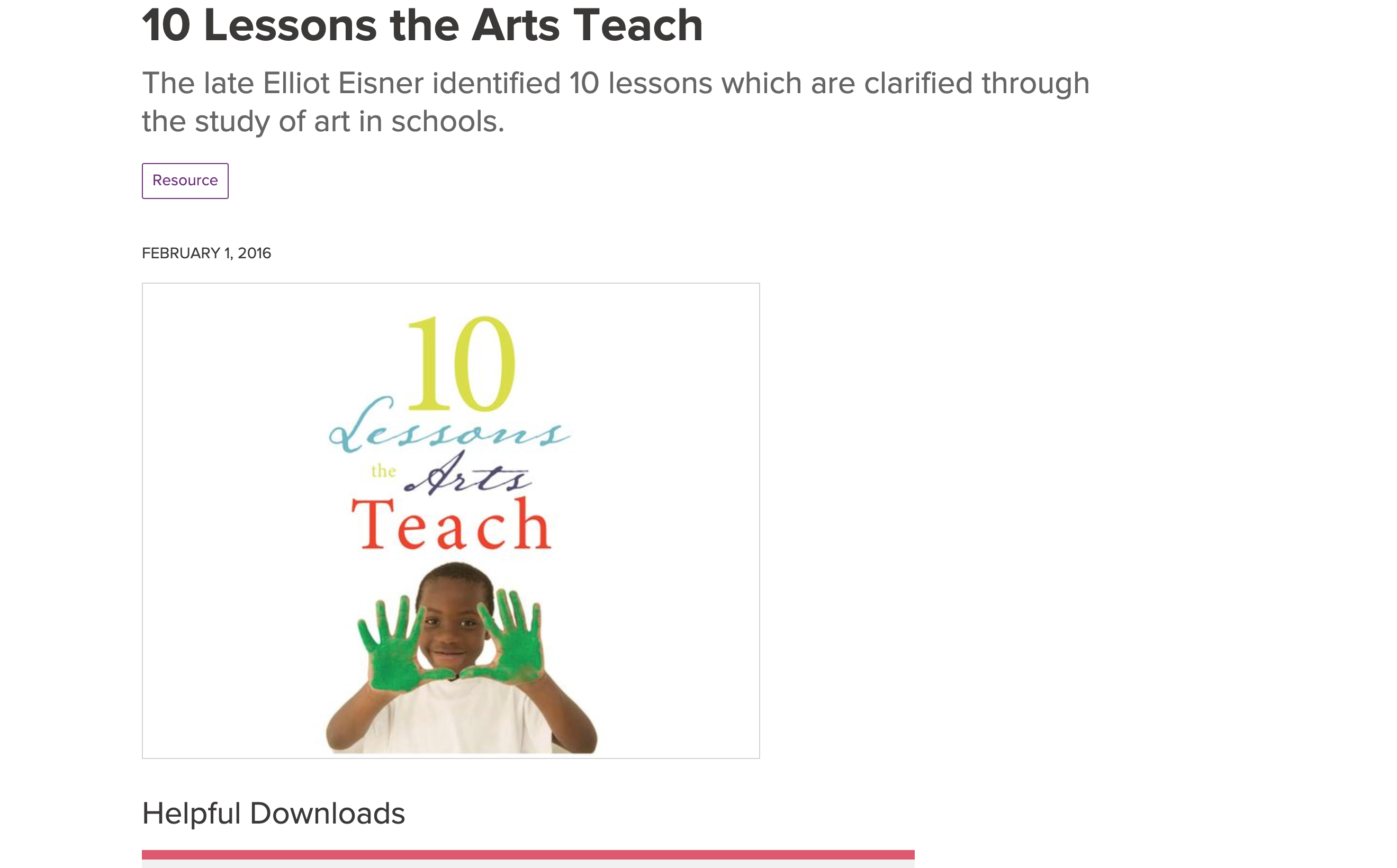 Elliot Eisner 10 Lessons The Arts Teach Painting Merit Badge Worksheet