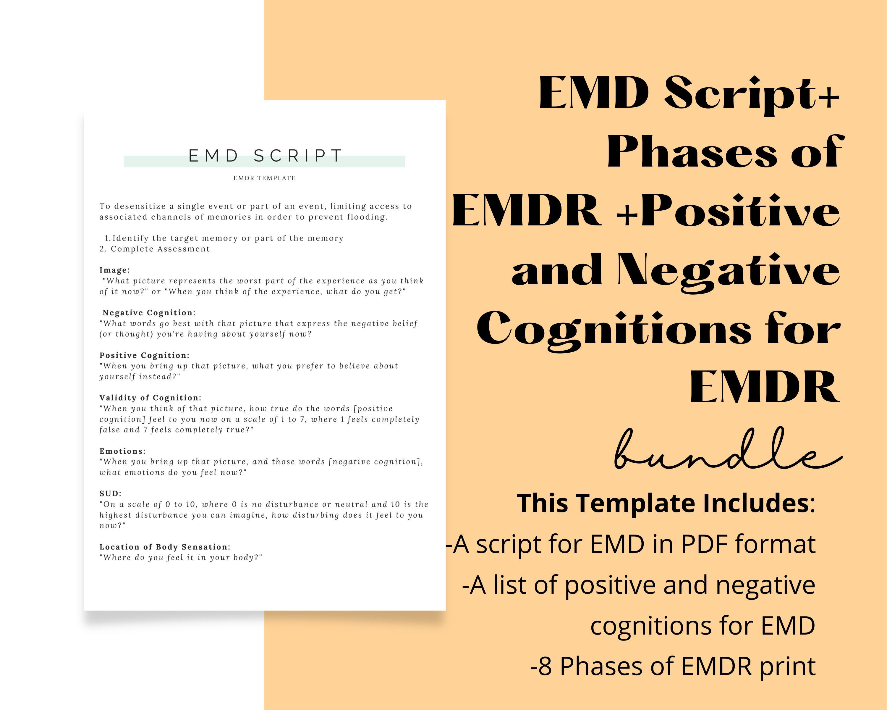 Emd Script Bundle Phases Of Emdr Negative And Positive Cognitions Emdr