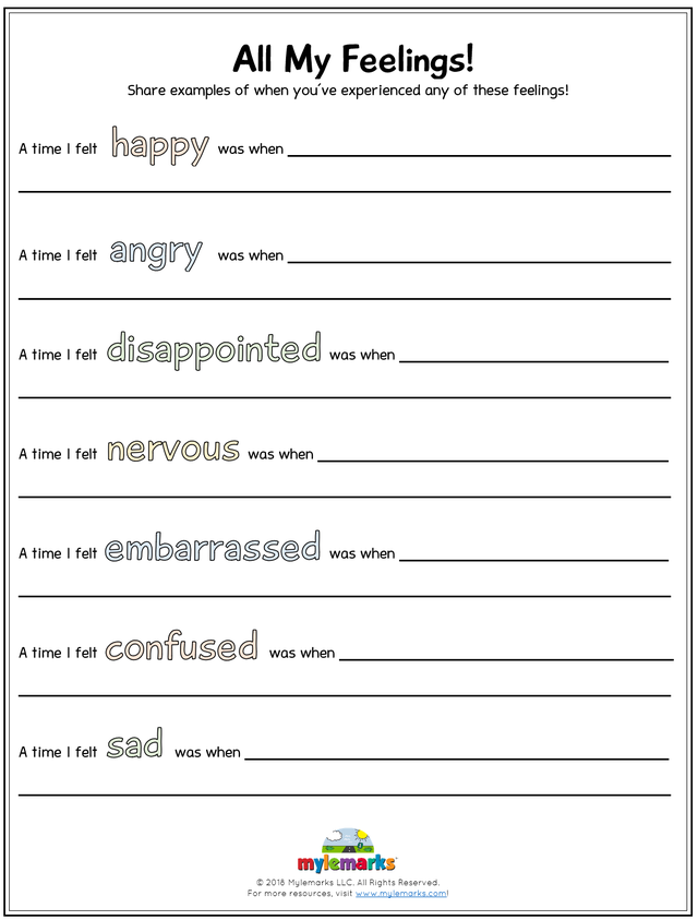 Emotional Regulation Worksheets For Boys And Girls Your Therapy Source