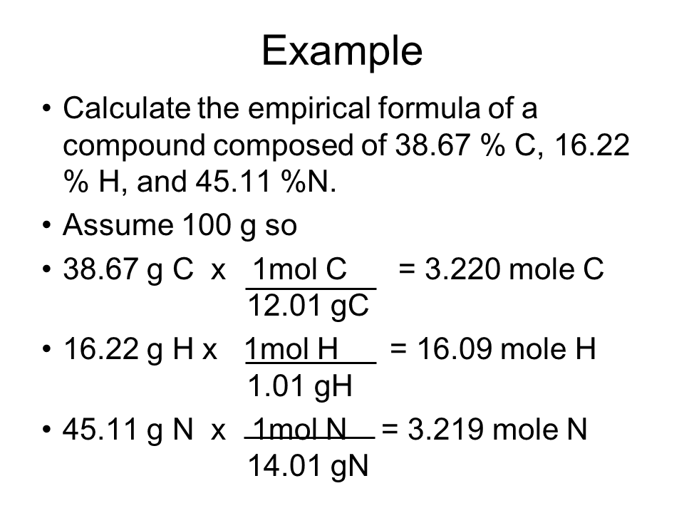 Empirical Formula Questions And Answers