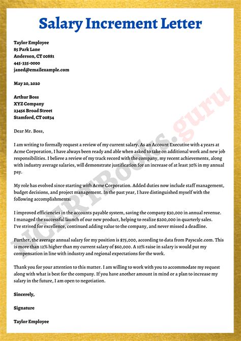 Employee Salary Increase Letter Sample