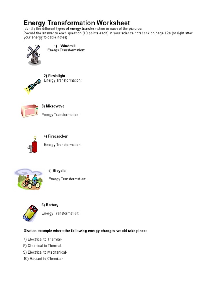 Energy Transformation Worksheet: Ultimate Answer Key Guide