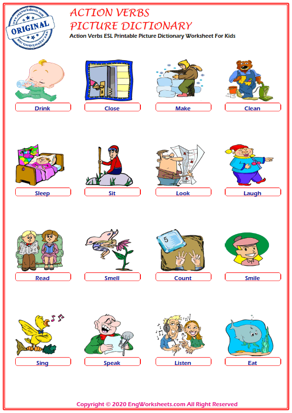 Engage And Learn With Action Verb Worksheets Interactive Grammar