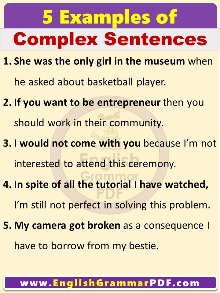 English Complex Sentences Definition And Examples Complex Sentences The Structure Consisting Of