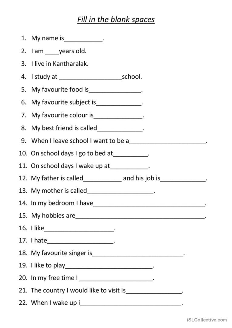 5 Fun English Conversation Worksheets for Quick Learning