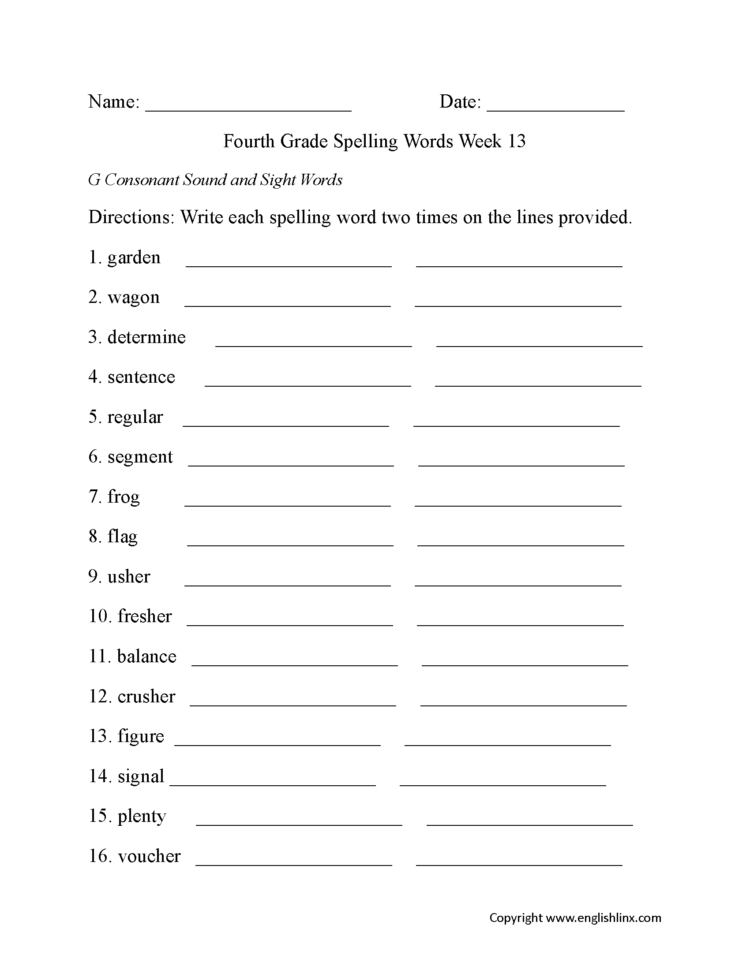 English Worksheets Spelling Worksheets