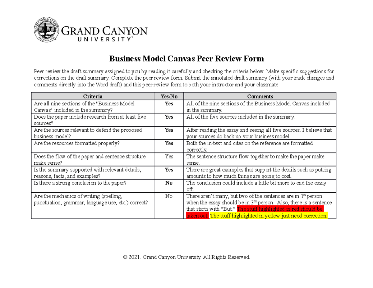 Ent 436 Rs T6 Business Model Canvas Peer Review Business Model Canvas