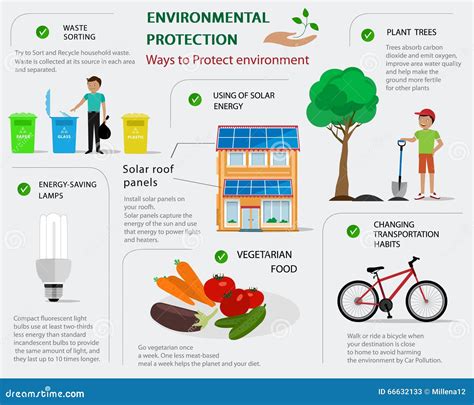 Environmental Protection Infographic Flat Concept Of Ways To Protect Environment Ecology