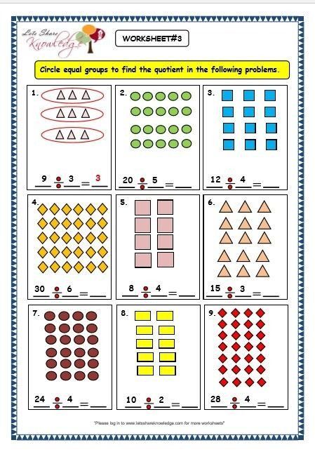 Equal Groups Worksheets 3Rd Grade