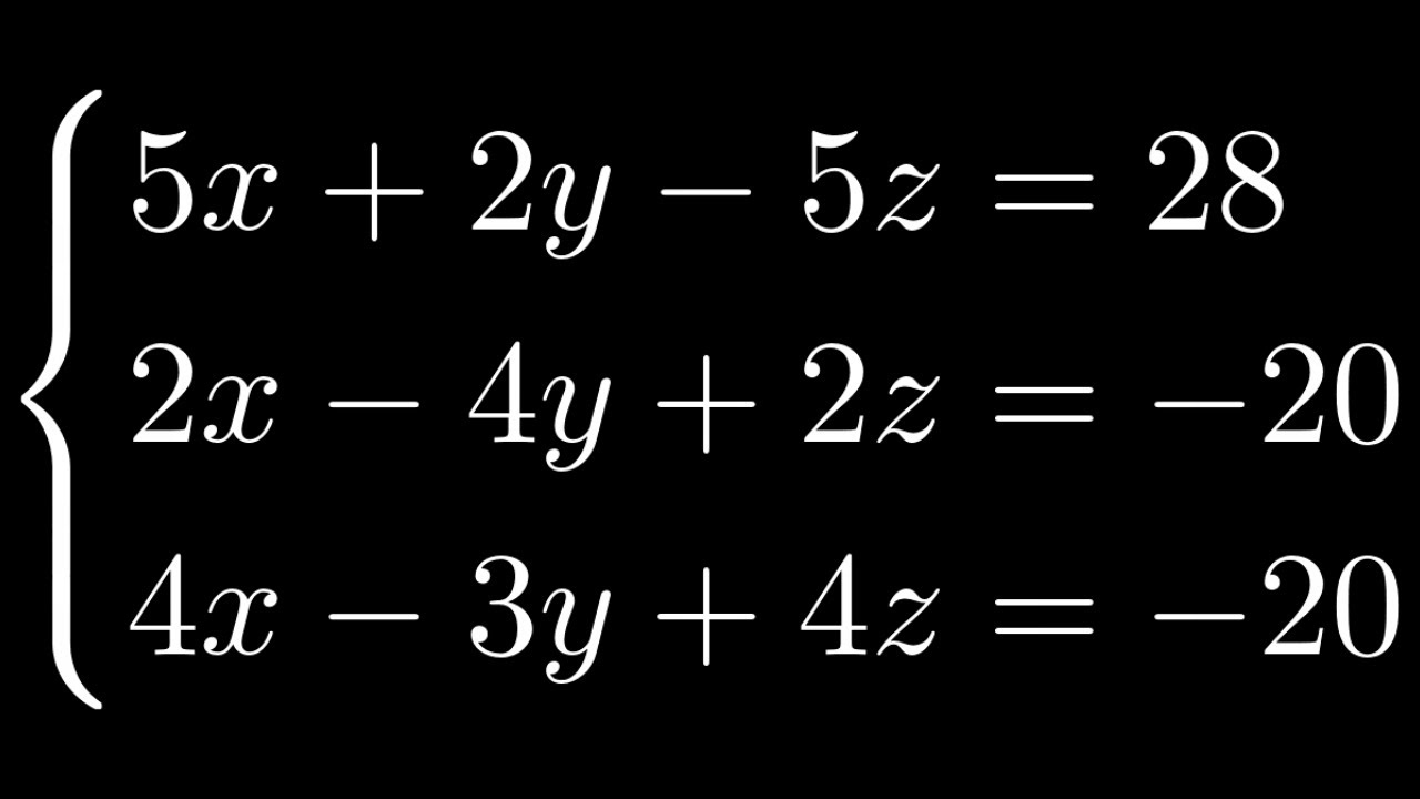 Equation Systems Examples Of Three Variables