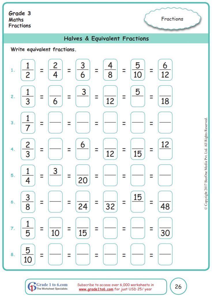 Fun Equivalent Fraction Practice for 3rd Grade Kids