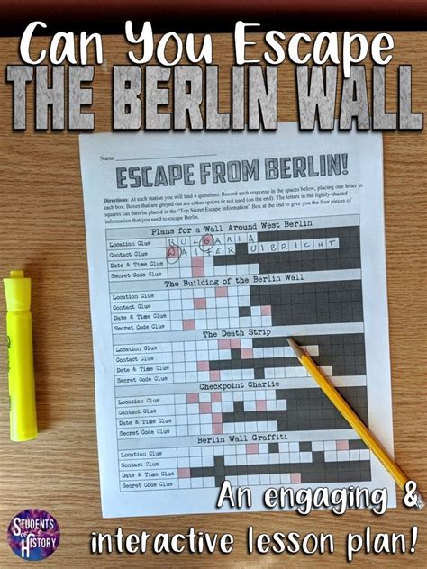 5 Ways to Escape Berlin Worksheet Answers