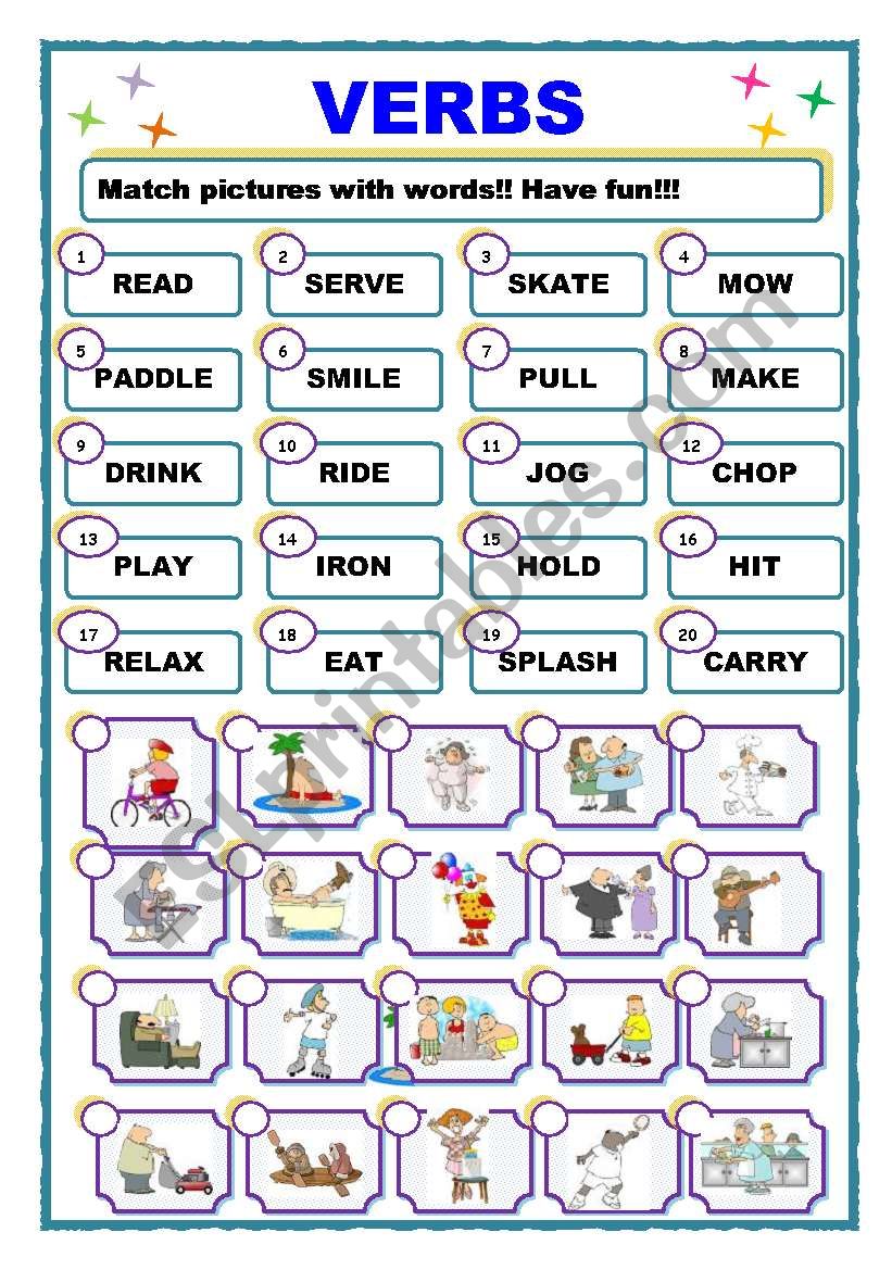 10 Essential ESL Verbs Worksheets for Learning